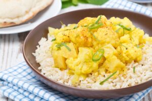 Curry-Blumenkohl mit Reis