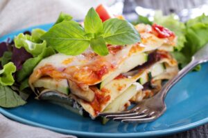 Lasagne mit Aubergine, Zucchini und Tomaten