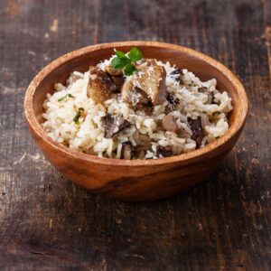 Reis mit Shiitake-Pilzen und Parmesan