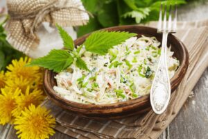 Chinakohlsalat mit Geflügel und Joghurtdressing