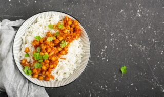 Kichererbsen-Curry mit Reis