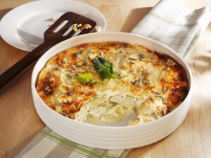 Kartoffel-Kohlrabiauflauf mit Mozzarella